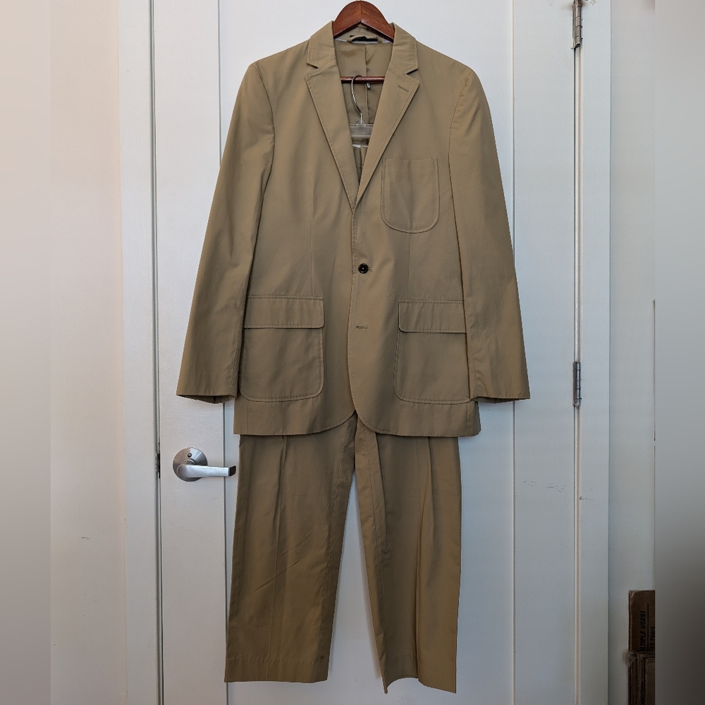 Lands' End Tan Classic Suit Lightweight Tailored Fit